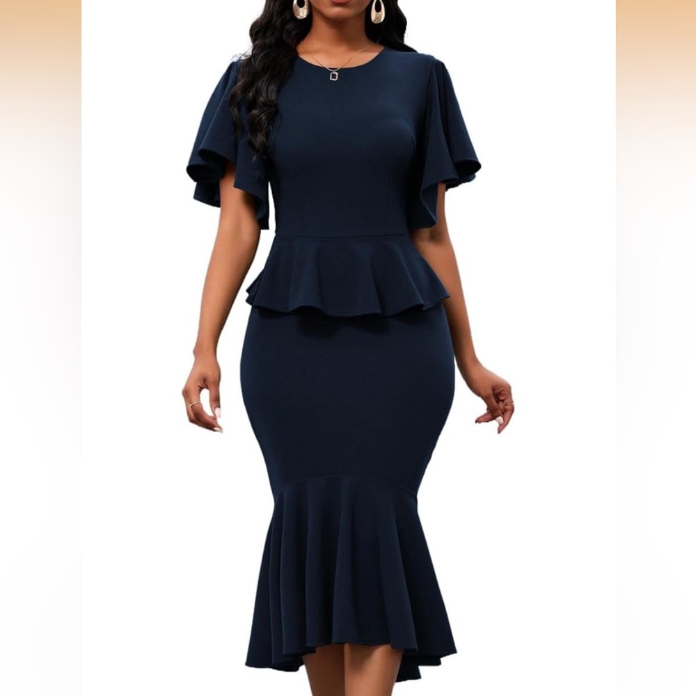 Amazon Women's Navy Blue Bodycon Dress